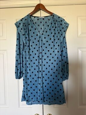 Zara Blue with Black Polka Dots Mini Dress size m
